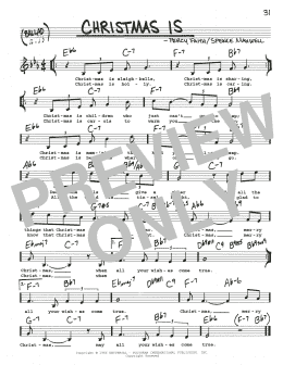 page one of Christmas Is (Real Book – Melody, Lyrics & Chords)