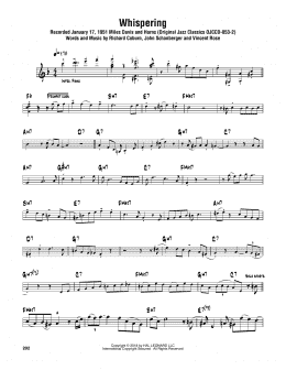 page one of Whispering (Tenor Sax Transcription)