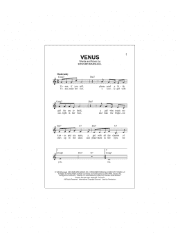 page one of Venus (Lead Sheet / Fake Book)