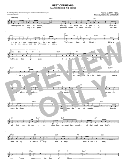 page one of Best Of Friends (from The Fox And The Hound) (Lead Sheet / Fake Book)
