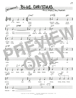 page one of Blue Christmas (Real Book – Melody, Lyrics & Chords)