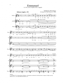 page one of Emmanuel (SATB Choir)
