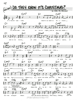 page one of Do They Know It's Christmas? (Feed The World) (Real Book – Melody, Lyrics & Chords)
