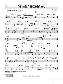 page one of The Night Becomes You (Real Book – Melody & Chords)