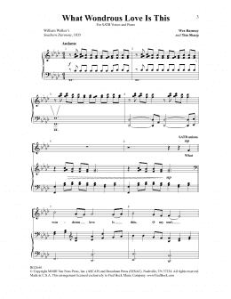 page one of What Wondrous Love Is This (SATB Choir)