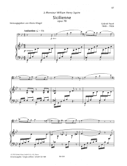 page one of Sicilienne (String Solo)