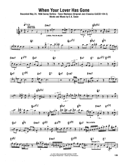 page one of When Your Lover Has Gone (Tenor Sax Transcription)