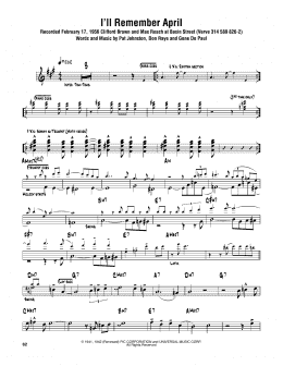 page one of I'll Remember April (Tenor Sax Transcription)