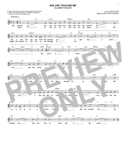 page one of She (He) Touched Me (Lead Sheet / Fake Book)