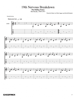 page one of 19th Nervous Breakdown (School of Rock – Rhythm Guitar Tab)
