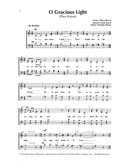 page one of O Gracious Light (Phos hilaron)/Lux Christi (Light of Christ) (SATB Choir)