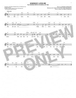 page one of Somebody Loves Me (Lead Sheet / Fake Book)