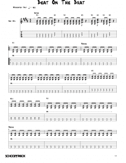 page one of Beat On The Brat (School of Rock – Rhythm Guitar Tab)