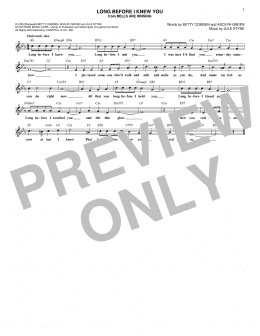 page one of Long Before I Knew You (Lead Sheet / Fake Book)