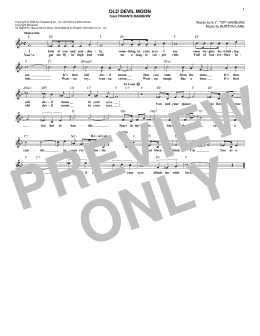 page one of Old Devil Moon (Lead Sheet / Fake Book)