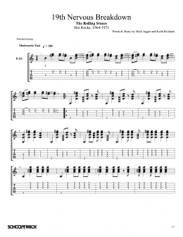 page one of 19th Nervous Breakdown (School of Rock – Lead Guitar Tab)