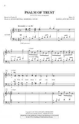 page one of Psalm Of Trust (SATB Choir)