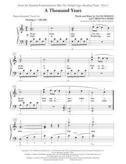 page one of A Thousand Years (Piano Adventures)
