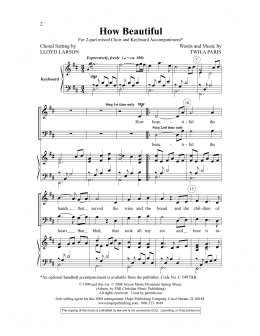 page one of How Beautiful (2-Part Choir)
