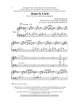 page one of Jesus Is Lord (SATB Choir)