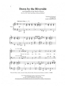 page one of Down by the Riverside (SATB Choir)