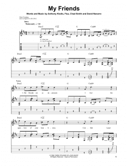 page one of My Friends (Guitar Tab (Single Guitar))
