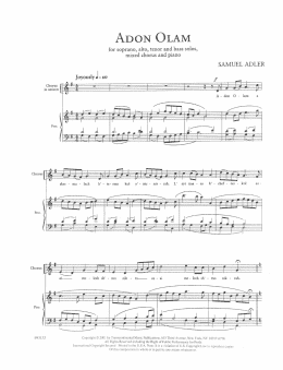 page one of Five Sephardic Choruses: Adon Olam (SATB Choir)