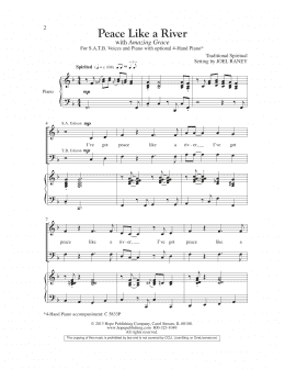 page one of Peace Like A River (with Amazing Grace) (SATB Choir)