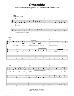 page one of Otherside (Guitar Tab (Single Guitar))
