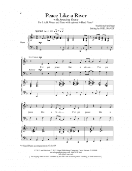 page one of Peace Like A River (with Amazing Grace) (SAB Choir)