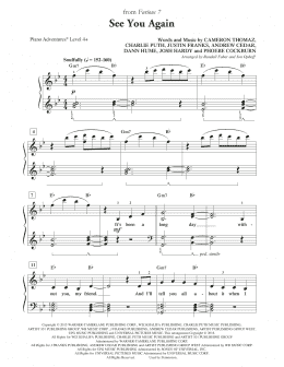 page one of See You Again (Piano Adventures)
