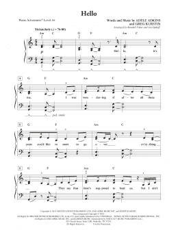 page one of Hello (Piano Adventures)