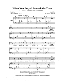 page one of When You Prayed Beneath The Trees (SAB Choir)