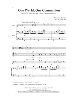 page one of One World, One Communion (SATB Choir)