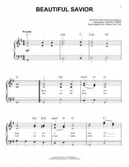 page one of Beautiful Savior (Easy Piano)