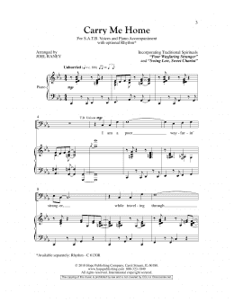 page one of Carry Me Home (SATB Choir)