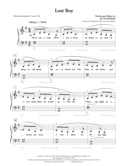 page one of Lost Boy (Piano Adventures)