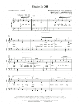 page one of Shake It Off (Piano Adventures)