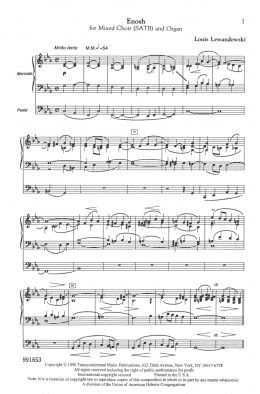 page one of Enosh (SATB Choir)