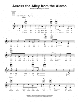 page one of Across The Alley From The Alamo (Ukulele)