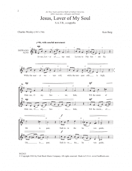 page one of Jesus, Lover of My Soul (SATB Choir)