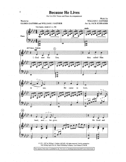 page one of Because He Lives (SATB Choir)