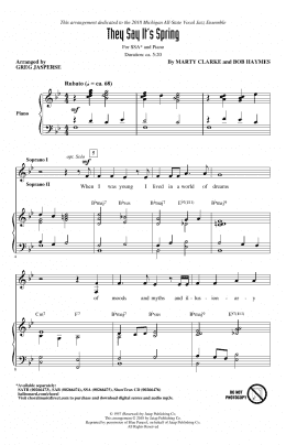 page one of They Say It's Spring (SSA Choir)