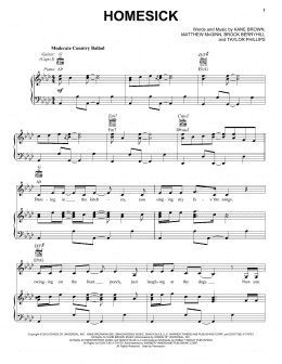 page one of Homesick (Piano, Vocal & Guitar Chords (Right-Hand Melody))