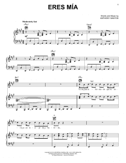 page one of Eres Mia (Piano, Vocal & Guitar Chords (Right-Hand Melody))