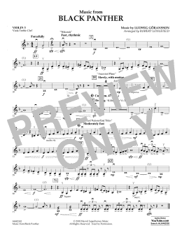 page one of Music from Black Panther (arr. Robert Longfield) - Violin 3 (Viola Treble Clef) (Orchestra)