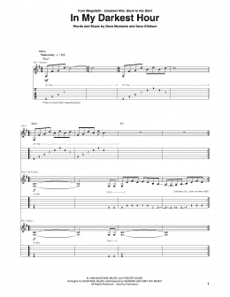 page one of In My Darkest Hour (Guitar Tab)