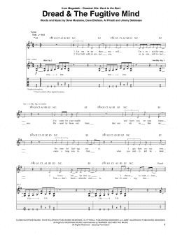 page one of Dread & The Fugitive Mind (Guitar Tab)