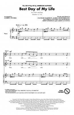 page one of Best Day Of My Life (arr. Audrey Snyder) (2-Part Choir)