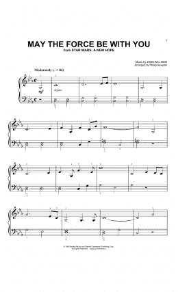 page one of May The Force Be With You (from Star Wars: A New Hope) (arr. Phillip Keveren) (Big Note Piano)